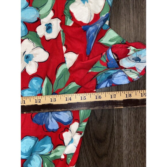 CGJ Vintage 80s Blue Floral Midi Button Dress Size 7 - Picture 13 of 16